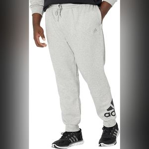 Adidas Mens Fleece Track Pants Tapered Sweatpants 3XL NEW Grey Black Classic